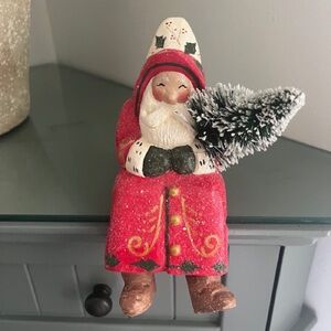 Jolly Santa with Tree Holiday Decor - Red and Green